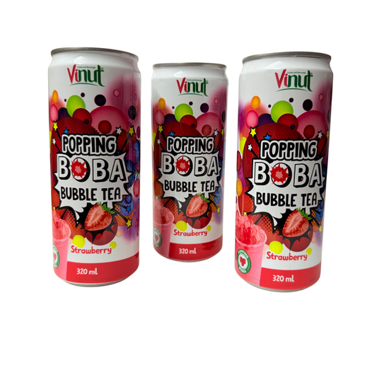 3x Vinut Popping Boba Strawberry Drink