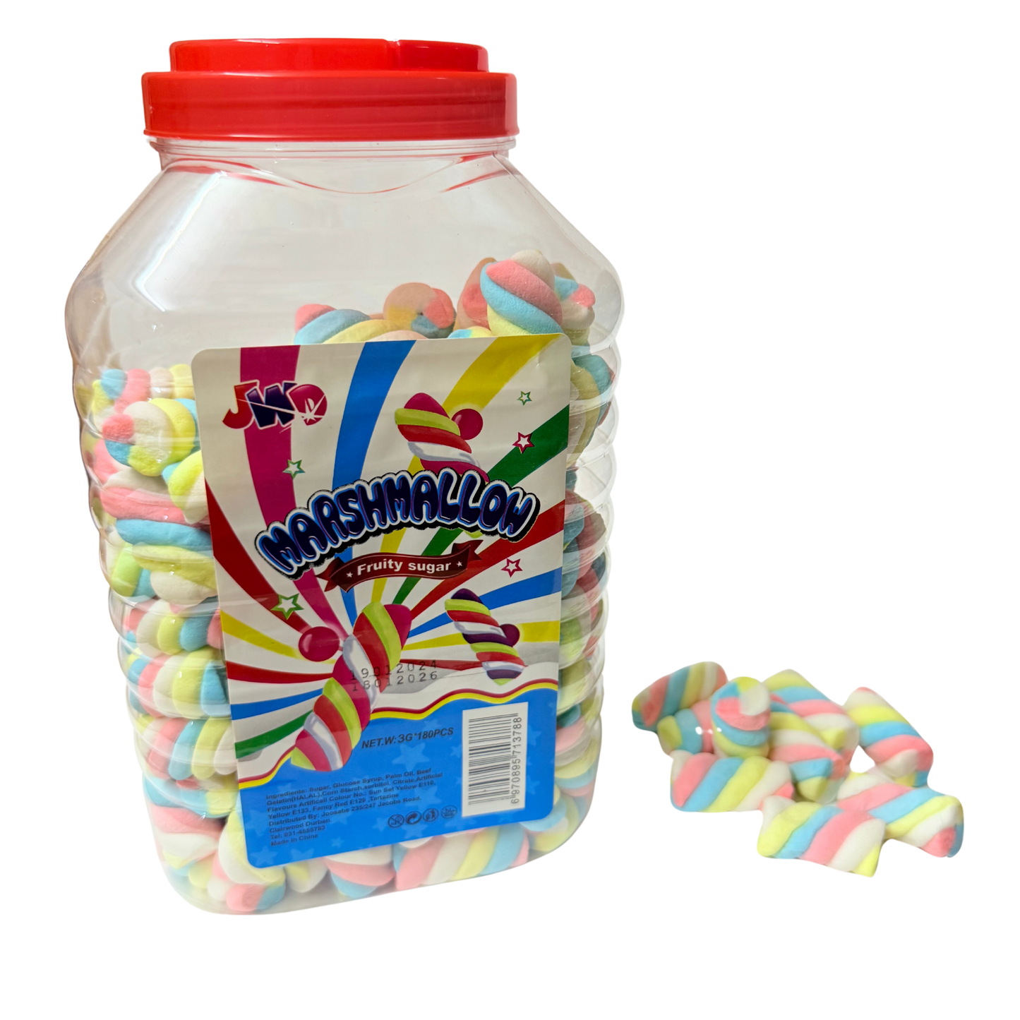 Tub Of 180 Twist Mallows Jars