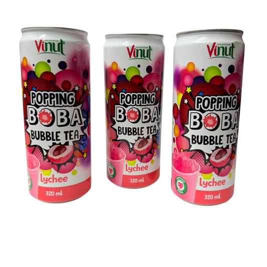 3x Vinut Popping Boba Lychee Drink