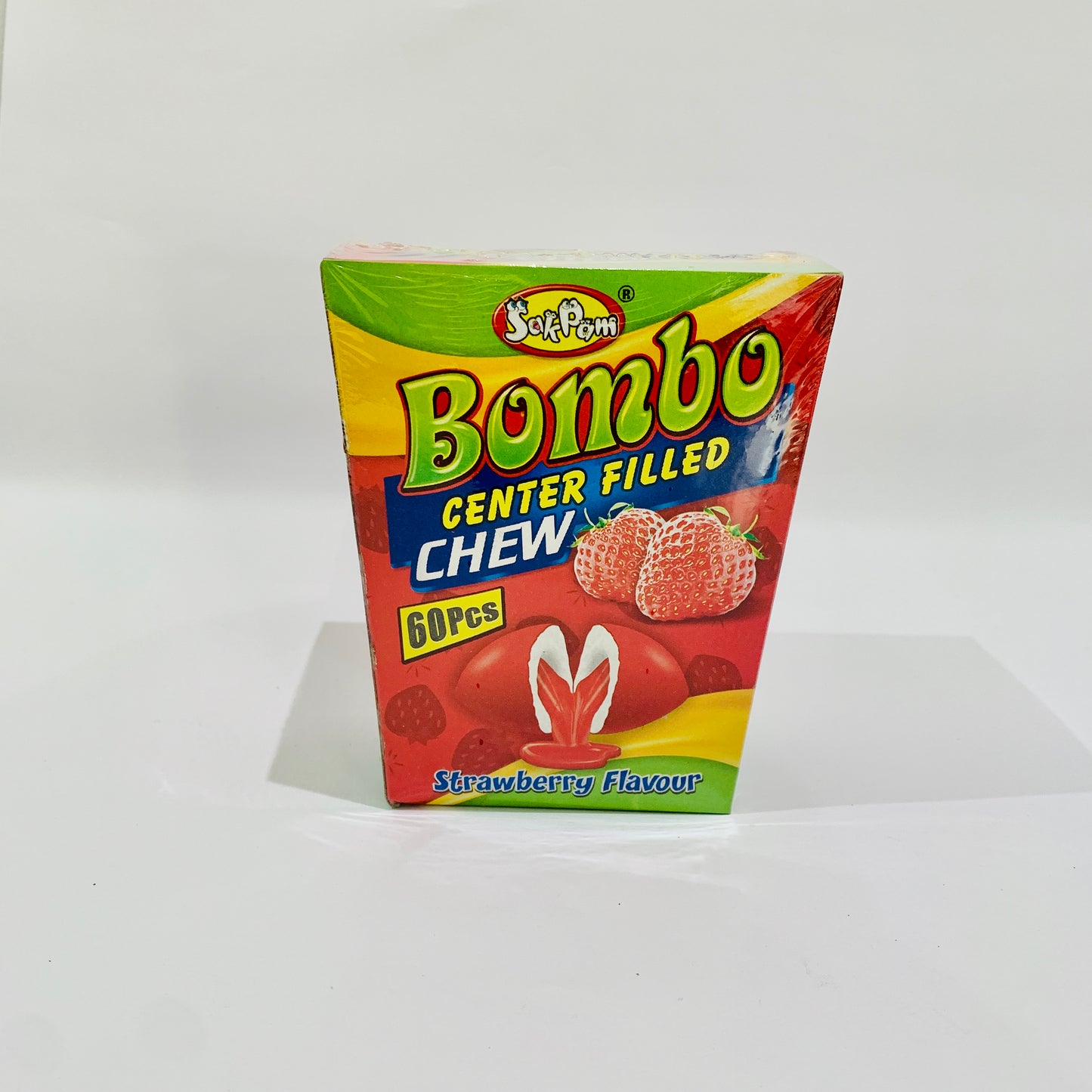 Box Of 60 Bombo Chews Strawberry Sweet