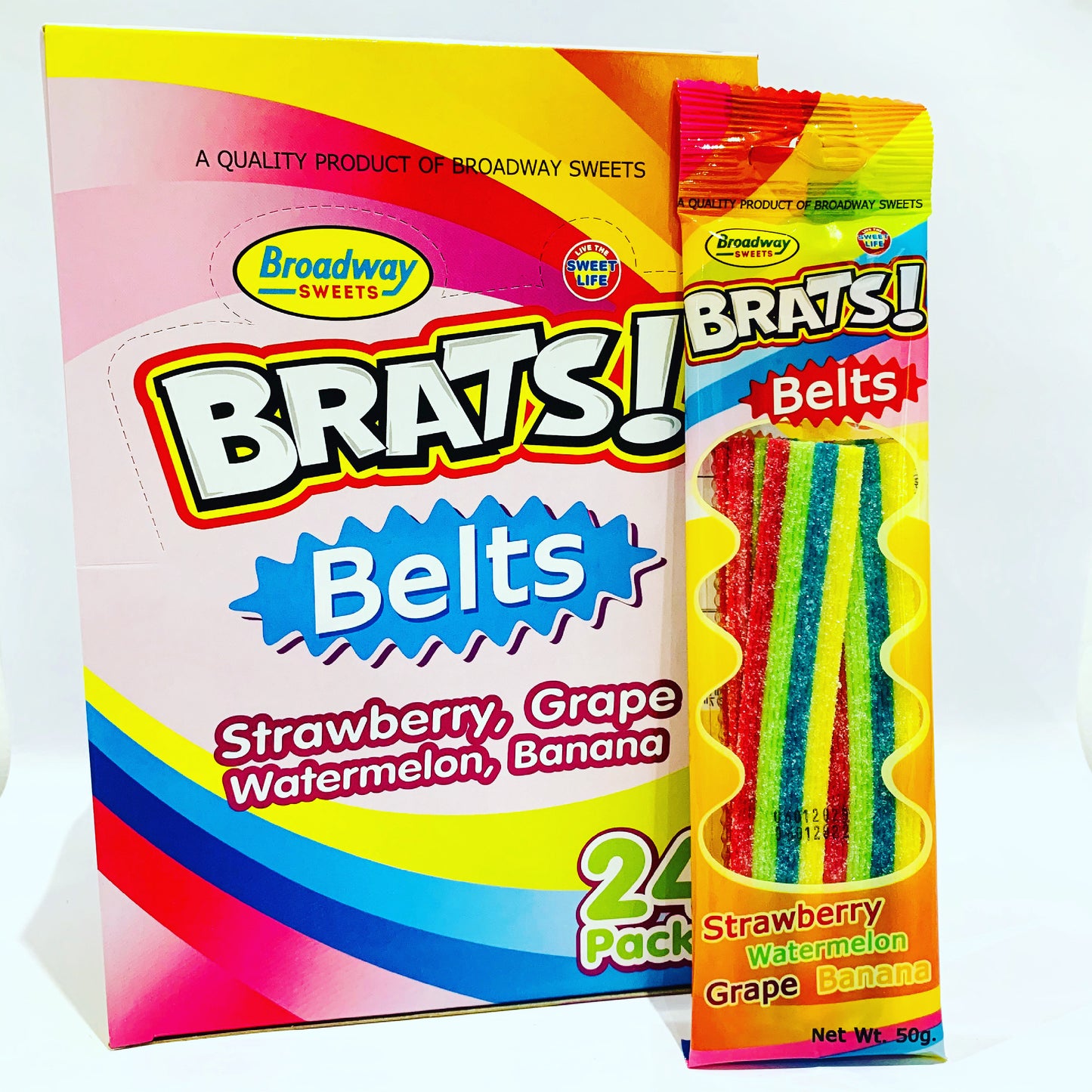 Box of 24 Brats Belts Sweet