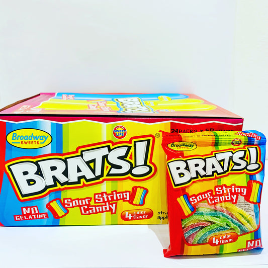 Box of 24 Brats Sour Strings Sweet