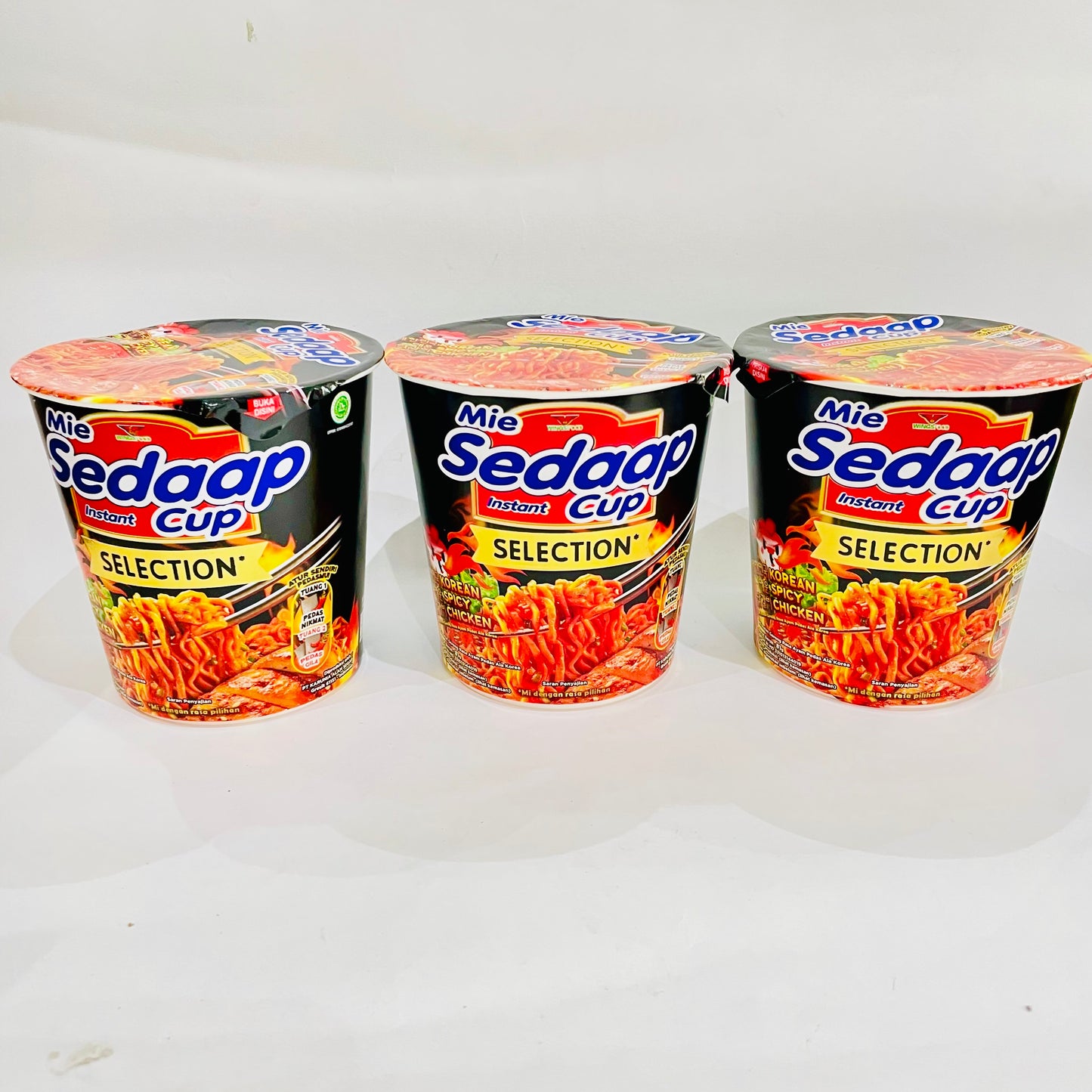 3x Mie Sedaap Korean Spicy Chicken Noodles Tub