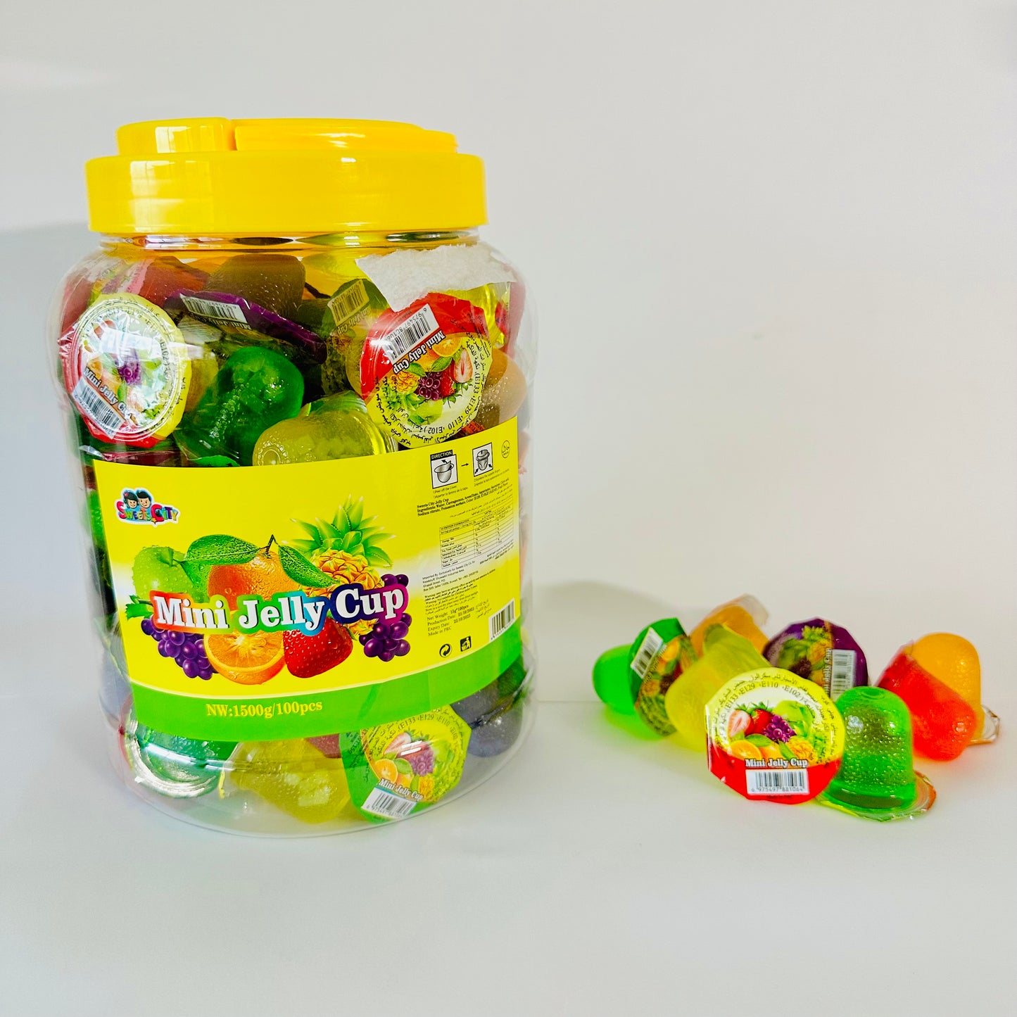 Tub Of 100 Mini Fruit Jelly