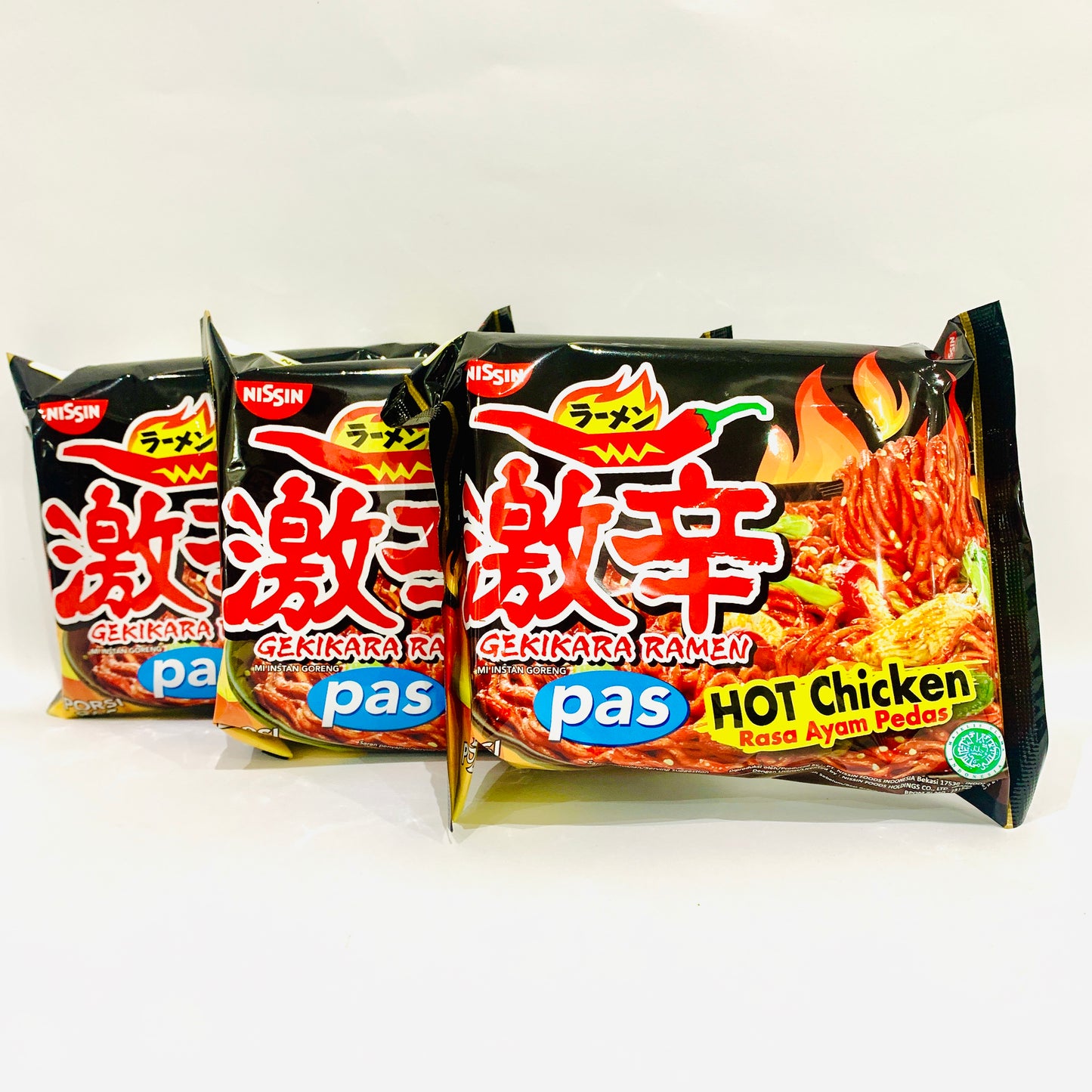 3x Nissin Hot Black Noodles