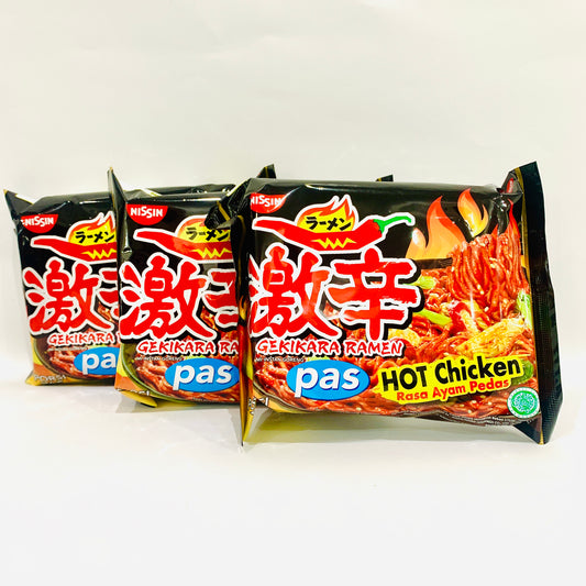 3x Nissin Hot Black Noodles