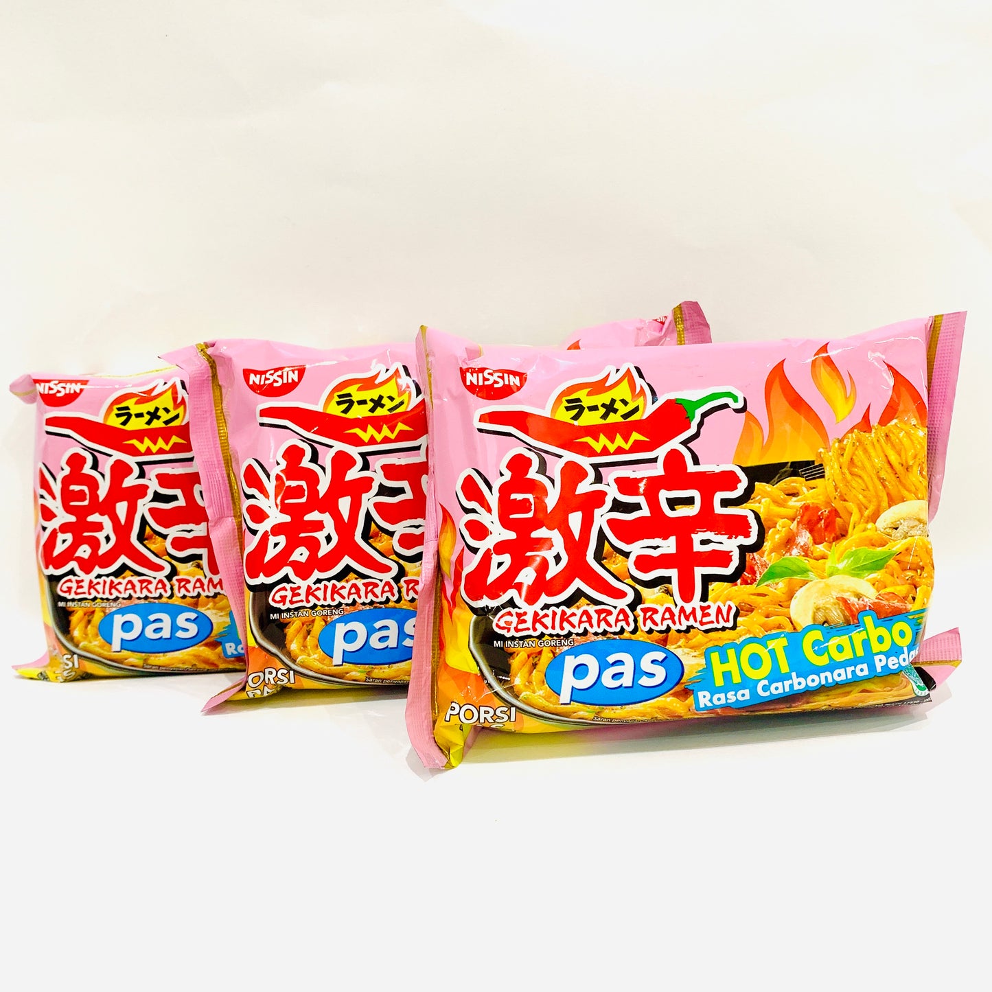 3x Nissin Hot Carbo Noodles