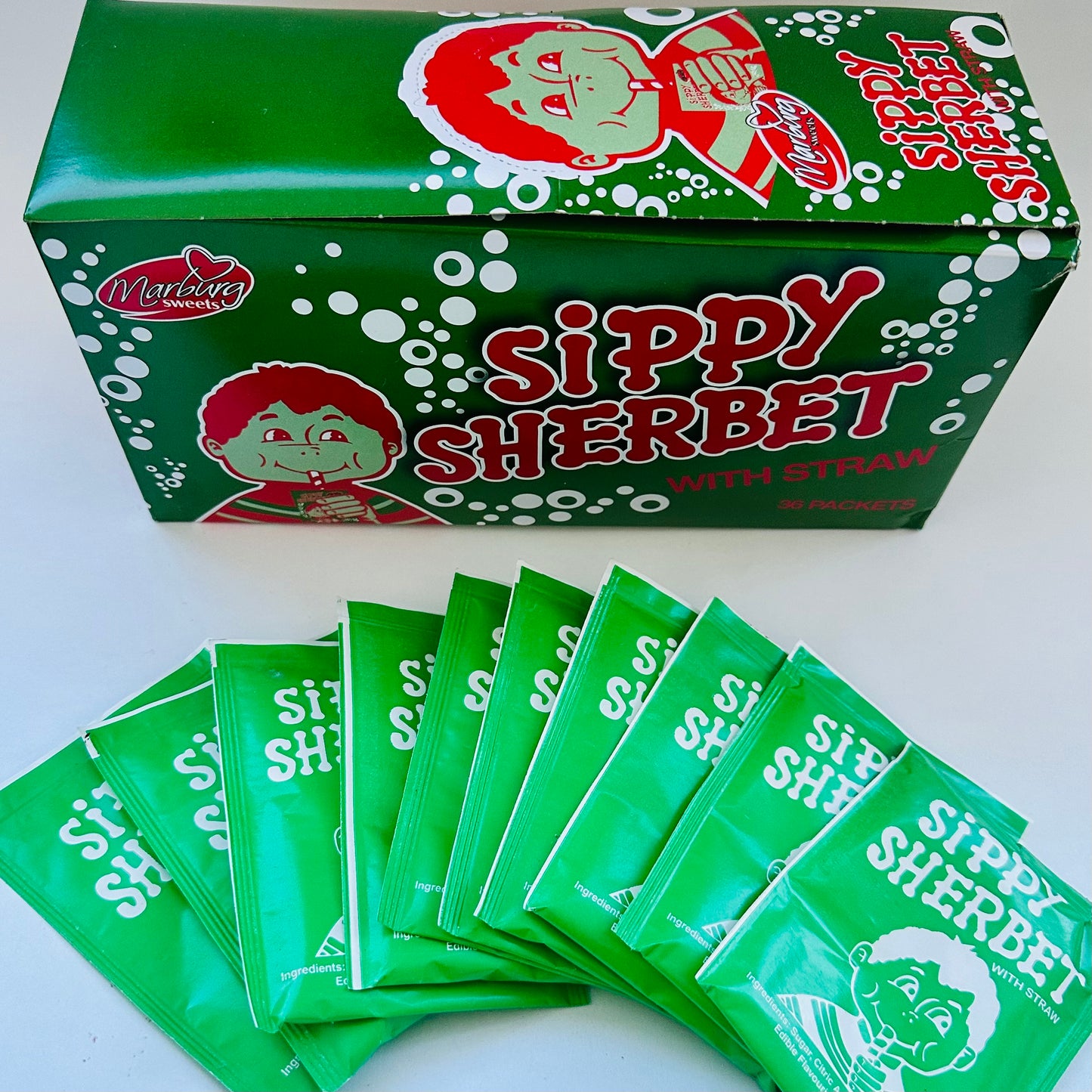 Box Of 36 Sippy Sherbet Green