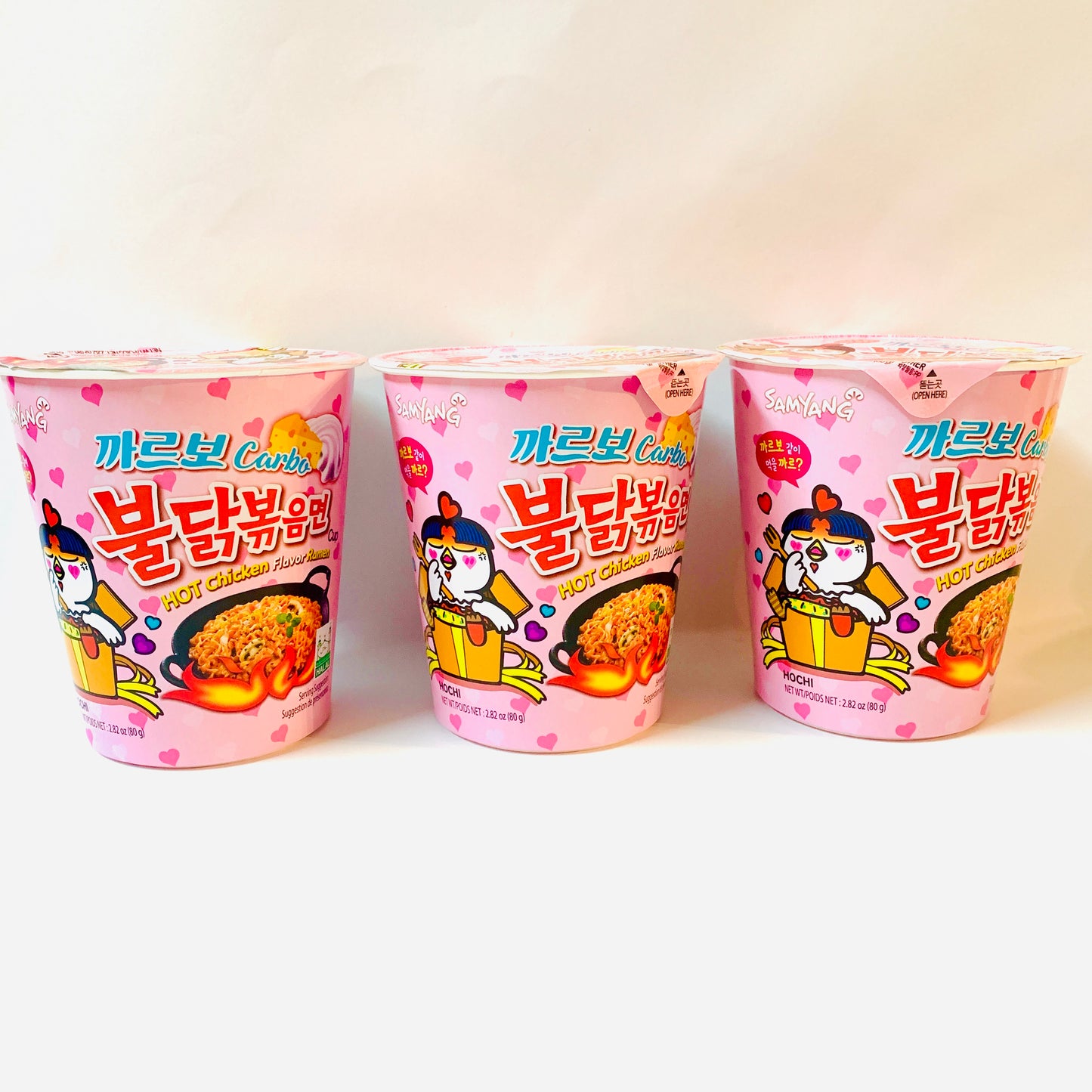 3x Samyang Pink Hot Noodles Tub