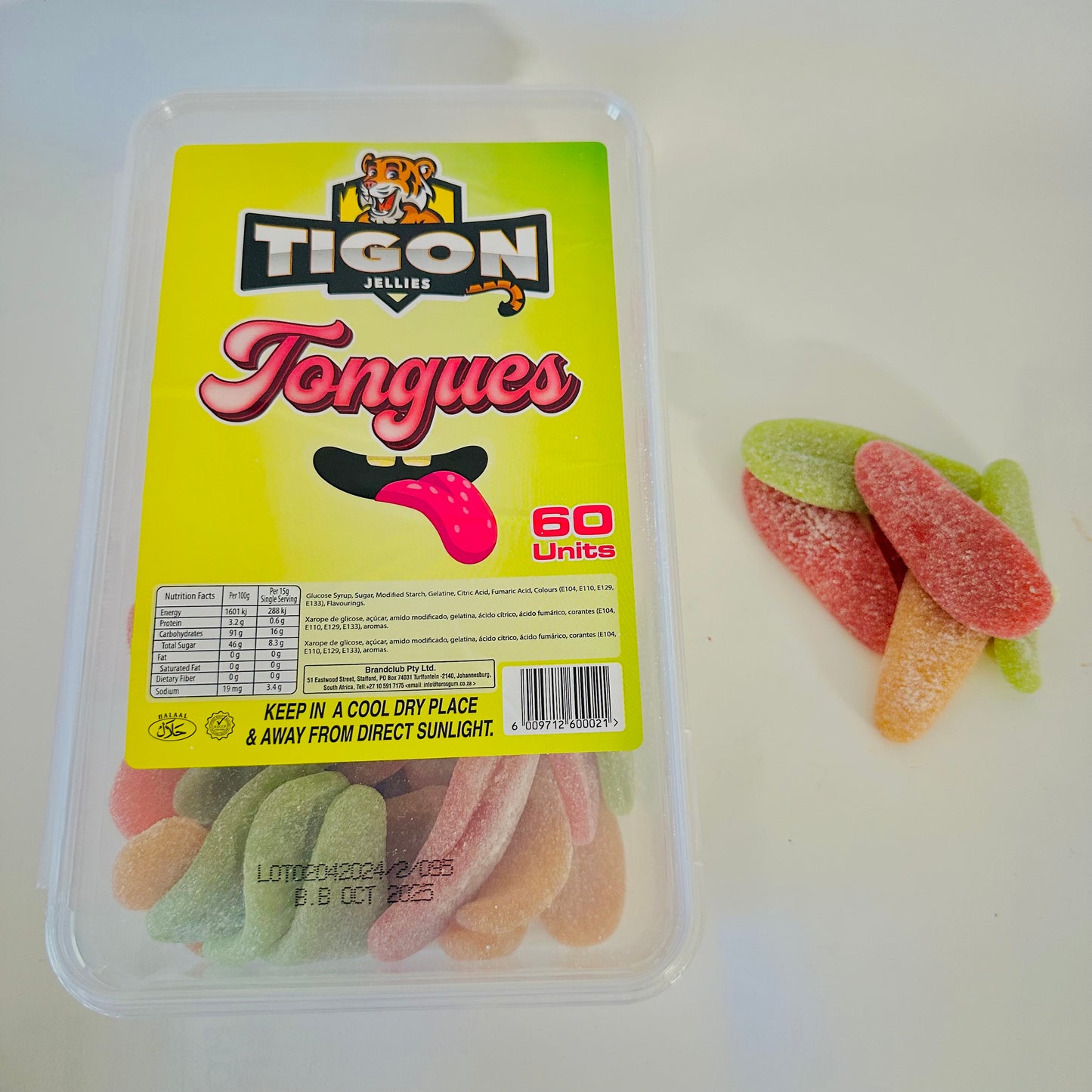 Tub Of 60 Tigon Tongues Sweet